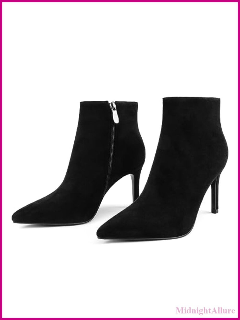 Faux Suede Stiletto Heel Pointed Toe Ankle Boots Booties